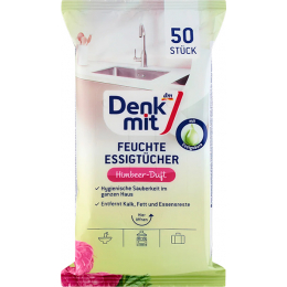 Denkmit Вологі серветки з оцтом, малинові, 50 шт