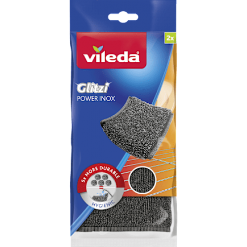 Vileda Губка для чищення Glitzi Power Inox, 2 шт