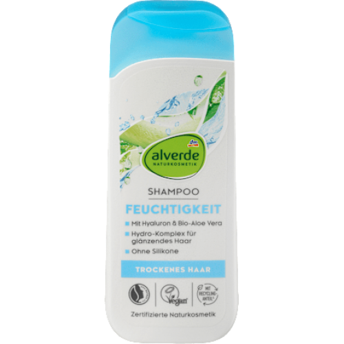 Alverde Зволожуючий шампунь з Алое Вера та Гіалуроновою кислотою, 200 мл