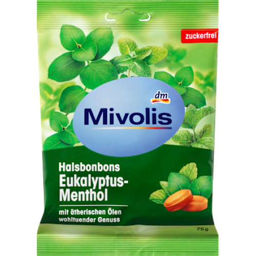 Mivolis Льодяники з евкаліптом і ментолом 75 г
