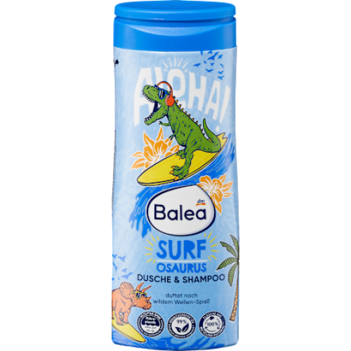 Balea Дитячий гель для душу і шампунь 2в1 Surfosaurus, 300 мл