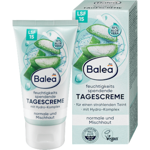 Balea  Зволожуючий денний крем aloe vera 10% LSF15 50 мл