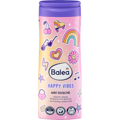 Balea Дитячий гель для душу і шампунь 4в1 Happy Vibess, 300 мл