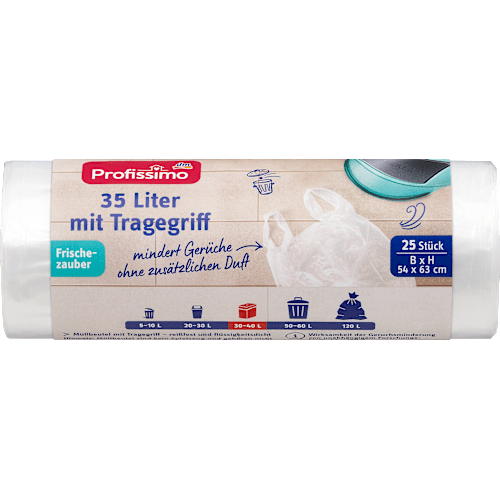 Profissimo Пакети для сміття 35 л з ручкою для перенесення 25 шт