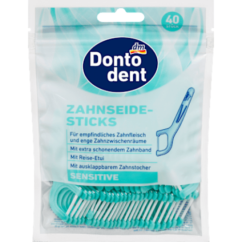 Dontodent Зубні нитки-палички  з футляром Sensitive 40 шт