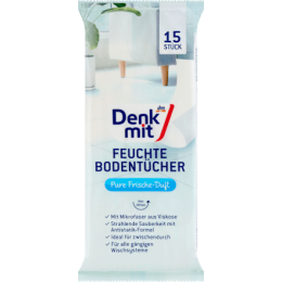Denkmit Вологі рушники для підлоги чистий аромат свіжості 15 шт