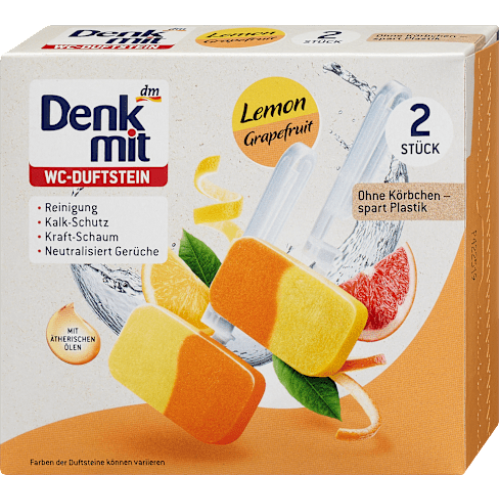 DenkMit Підвісний блок для унітазу Лимон і Грейпфрут, 2 шт