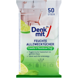 Denkmit Вологі серветки для прибирання  Лайм 50 шт