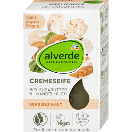 Alverde Крем-мило з маслом ши та мигдальним молоком, 100 г