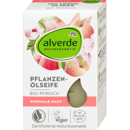 Alverde Seifenstück Pflanzenölseife mit Pfirsich, 100 g