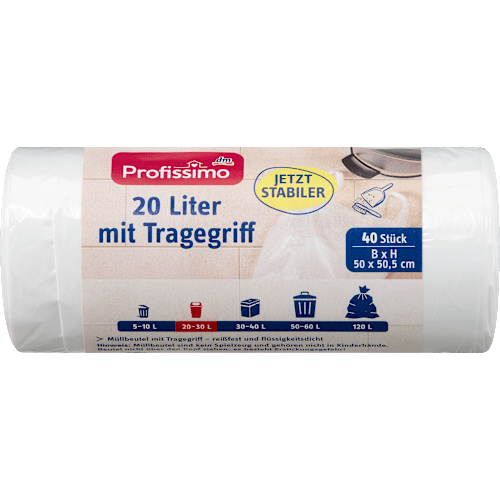 Profissimo  Пакети для сміття 20л з ручкою, 40 шт