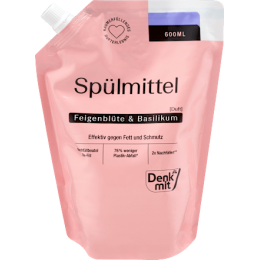 Denkmit Рідина для миття посуду з квітами інжиру та базиліком, змінний пакетик, 600 мл
