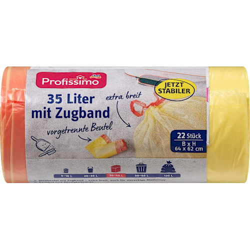 Profissimo Сміттєві пакети Prof. 35л зі шнурком, 22 штуки