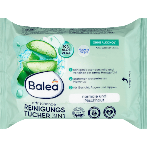 Balea Серветки для зняття макіяжу 3в1 освіжаючі 25 шт