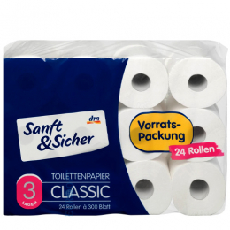 Sanft&Sicher Туалетний папір тришаровий Classic (10*200) 10шт 