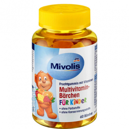 Mivolis Мультивітамінні дитячі фруктові гумки 60шт 120г