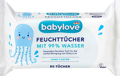 Babylove  Вологі серветки з 99% вмістом води, 80 шт