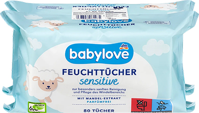 Babylove Вологі серветки для чутливої шкіри 80 шт