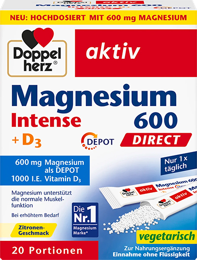 Doppelherz Магній Intense 600 + Вітамін D3, 30 шт