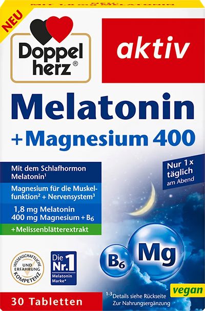 Doppelherz Мелатонін + магній 400, таблетки 30 шт., 39 г