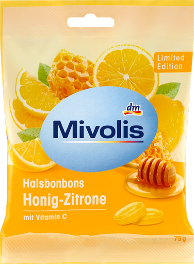 Mivolis Льодяники мед-лимон, 75 г