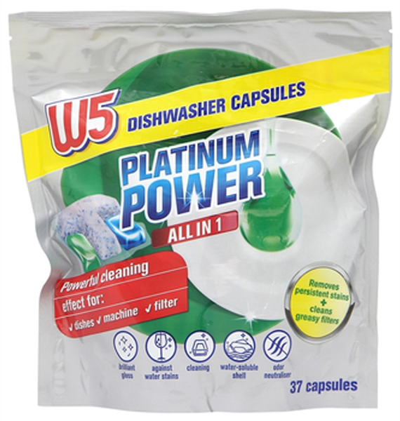 W5 Капсули для посудомийної машини Platinum 37 шт