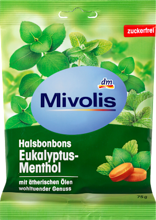Mivolis Льодяники з евкаліптом і ментолом 75 г