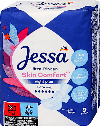 Jessa  Ультра прокладки Skin Comfort Night Plus, 9 шт